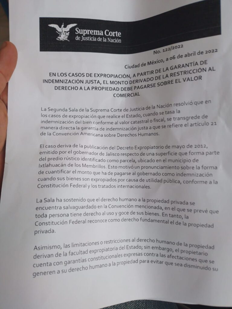 EXPROPIACIÓN NO NOS ASUSTA, QUE NOS PAGUEN PRECIO JUSTO POR NUESTRAS TIERRAS. EJIDATARIOS DE XALISCO