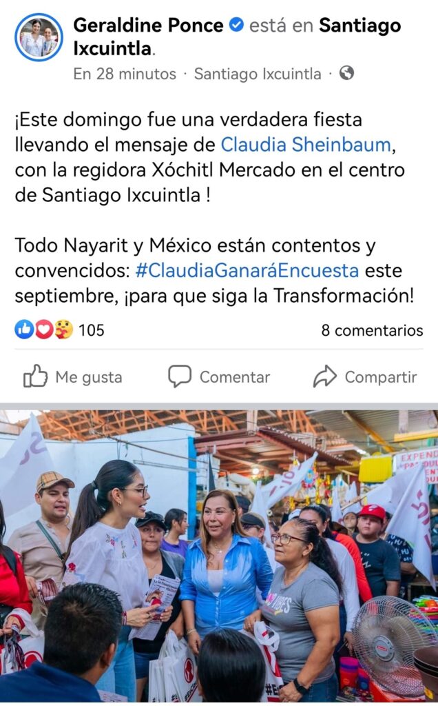 MIENTRAS QUE A TEPIC LO TIENE SUMIDO EN EL ATRASO, GERALDINE HACE PROSELITISMO ELECTORAL