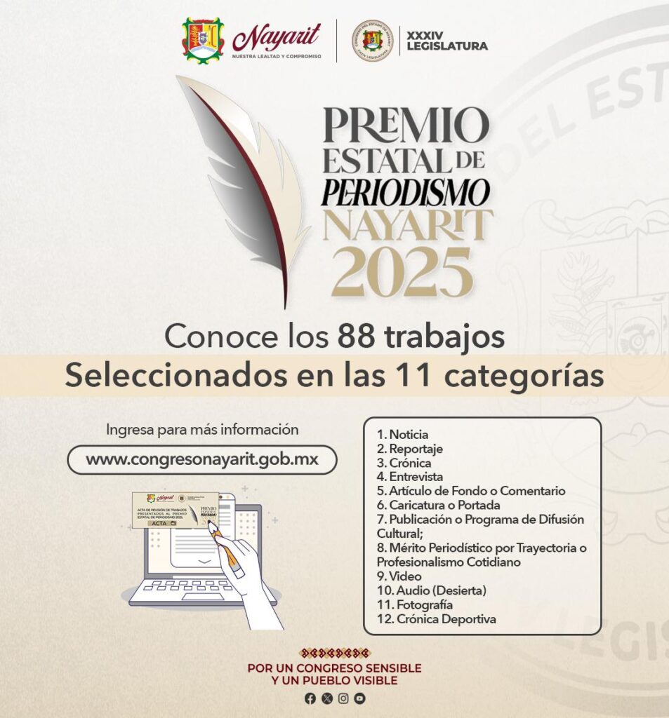 88 TRABAJOS PARTICIPAN PARA EL PREMIO ESTATAL DE PERIODISMO 2025