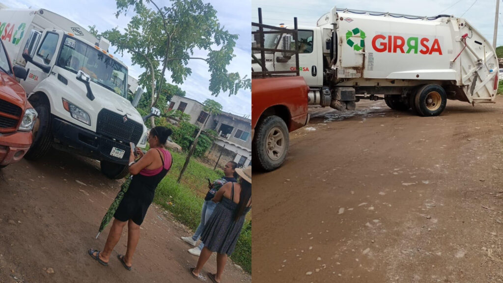 VECINOS DE LA COLONIA COLMENA CIERRAN PASO A CAMIONES DE LA BASURA