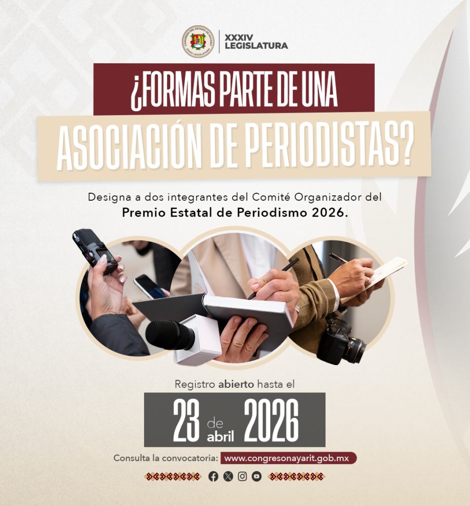 23 ABRIL ÚLTIMO DÍA PARA QUE ASOCIACIONES PERIODÍSTICAS REGISTREN A SUS DOS REPRESENTANTES EN EL COMITÉ ORGANIZADOR